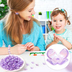 100pcs Cherry Blossom Beads, 5-Petal Acrylic Flower Beads, Mini Spacer Hair Accessories Halloween Christmas for Bracelets Earring Jewelry Making- Purple - color: Purple