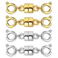 Double Magnetic Necklace Clasps and Closures 14K Gold and Silver Bracelet Extender Jewelry Clasps Converters for DIY Jewelry Making - color: 4Pcs | 2Gold & 2Silver