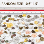 stino 100g Metal Pendant Charms for Jewelry Making, Bulk Silver & Gold Plated Charms for Braclet Necklace Crafts, Animal Plant Flower Pet and so on - color: Flower Mixed Color
