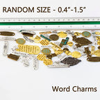stino Metal Charms for Jewelry Making 100gram, Bulk Tibetan Silver & Gold Plated Trinkets for Earring Necklace Jewelry Making and Findings - color: Word Plate Silver & Gold