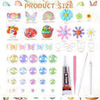 Sosation 3000 Pcs Junk Case Charms Kit, Pastel Pearls Resin Charms Cute Bedazzling Kit for Phone Case Decoration Spring Summer Bunny Sunflower Daisy Butterfly for Cellphone Nail DIY Craft Making
