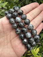 GAF TREASURES Grade A ++ Gemstone Round Bead Adjustable Bracelet 10mm, Genuine Crystal Bead Bracelet, Gift for Men & Women - color: Black Labradorite