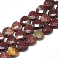 Fashewelry 18pcs Faceted Heart Natural Red Jasper Stone Beads Tumbled Chakra Gemstone Beads Crystal Healing Drilled Loose Beads for Earring Bracelet Necklace Jewelry Making, 10x10mm - color: Red Jasper, 10x10mm