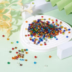 Craftdady 6/0 Glass Seed Beads 4mm About 4500Pcs Transparent Silver Lined Small Round Pony Loose Spacer Beads Random Mixed Colors for Jewelry Making Hole: 1.5mm