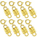 OHINGLT 14K Gold Plated 925 Sterling Silver Magnetic Necklace Clasps and Closures,Gold and Silver Bracelet Clasp Converter for Jewelry Making Supplies,Chain Extender Connector for Bracelet - color: 8Pcs Gold