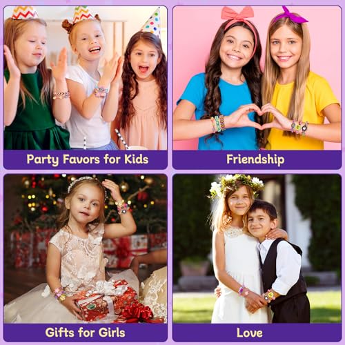 2-in-1 Friendship Bracelet Making Kits: DIY Art and Crafts Jewelry String Braiding Set Toys with Storage Box for Kids - Christmas Birthday Gifts for Girls Age 6 7 8 9 10 11 12 Year Old - Purple - style: Purple