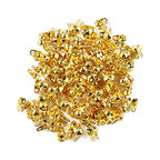 E-outstanding 200-Pack Clamshell Endcap Calottes Crimp End Cap Connector Clasp Fitting Ball Chain Calotte End Crimps Beads Connector Components for DIY Jewelry Making 3.2mm, Gold - color: Gold