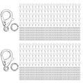MKCYD 700Pcs Lobster Claw Clasps and Open Jump Rings Set, 14K Gold and Silver Necklace Clasps and Closures Lobster Parrot Trigger Clasp for Jewelry Making - color: Silver