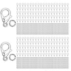 MKCYD 700Pcs Lobster Claw Clasps and Open Jump Rings Set, 14K Gold and Silver Necklace Clasps and Closures Lobster Parrot Trigger Clasp for Jewelry Making - color: Silver