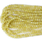 60PCS 6mm Natural Yellow Lemon Jade Gemstone Round Loose Beads for Jewelry Making DIY Findings 1 Strand 15" - color: Lemon jade, size: 6mm