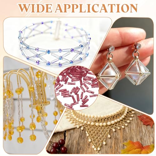 uxcell 1500Pcs Glass Bugle Seed Beads, 6x2mm Mini Long Tube Seed Beads Tube Loose Glass Seed Spacer Bead for DIY Earring Bracelets Necklace Jewelry Making Embroidery, Bright Red - color: Bright Red