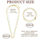 20Pcs Chain Charm Necklace Bracelet Making Kit, Adjustable Paperclip Bracelet necklace chains for charm jewelry making Alloy Link Chains with Lobster Clasps for Women DIY Jewelry Making (Gold) - color: Gold