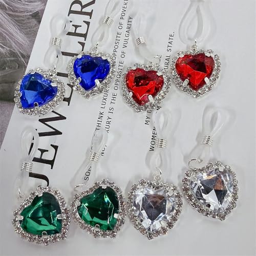 Sparkling Crystal Heart Fake Nipple Ring for Women Cubic Zirconia Hearts Dangle Non Piercing Adjustable Nipplerings Nipple Noose Non Pierced Body Jewelry - color: Blue