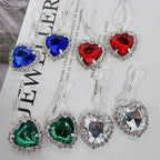 Sparkling Crystal Heart Fake Nipple Ring for Women Cubic Zirconia Hearts Dangle Non Piercing Adjustable Nipplerings Nipple Noose Non Pierced Body Jewelry - color: Blue