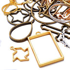 100G(5070Piece) Open Back Resin Molds Open Back Pendants Blanks Frame Hollow Bezel Charms for Earrings Necklace Bracelet DIY Crafts Making Supplies