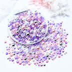 60g Mix Pearls and Rhinestones for Crafts, 2mm-10mm Flatback for Tumblers Shoes Nails Face Art, Bedazzling Half Pearls and Jelly Rhinestones, Pink|Purple|White - color: Pink Fairytale Blend | Mix Pink | Purple | White