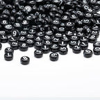 1000pcs Acrylic Number Beads 0-9 Round 4x7mm Mixed for Jewelry Making and DIY Bracelets, Necklaces, Key Chains (Bf Black White) - color: Bf Black White