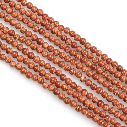 MJDCB 225pcs Small Stone Beads 3mm Golden Sandstone Round Smooth Loose Gemstone Bead for Jewelry Making Bracelets Earrings Necklaces Accessories - color: Golden Sandstone