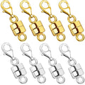 OHINGLT Magnetic Necklace Clasp Extra Strong, Gold and Silver Plated Magnet Jewelry Clasps Converters, Bracelet Extender for Women Seniors - color: 8Pcs | 4Gold & 4Silver