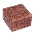 Ajuny Wooden Hand Carved Decorative Keepsake Box Jewelry Armoire Treasure Chest Trinket Holder Storage Travel Organiser Perfect Unique Gifts Ideas for Men and Women