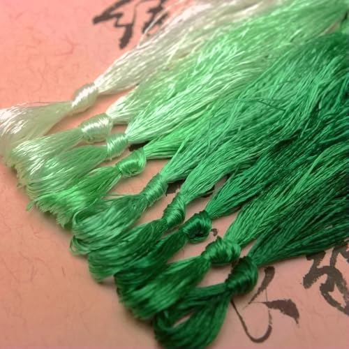 100% Nature Mulberry Handmade Embroidery Silk Thread Woven Jewelry Accessory Artificial Flowers Cross Stitch Floss DIY Sewing Kits 9 Gradient Colors 110m Each (16) - color: 16