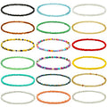 XIJIN 18 Pieces Elastic Beaded Anklets for Women Handmade Beach Boho Colorful Beads Ankle Bracelets Set - color: Colorful a