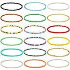 XIJIN 18 Pieces Elastic Beaded Anklets for Women Handmade Beach Boho Colorful Beads Ankle Bracelets Set - color: Colorful a