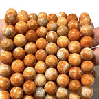 ABCGEMS Madagascan Marigold Sunstone Beads AKA Aventurine Feldspar (Reminiscent of the Glowing Sunset) Smooth Round 10mm - color: Marigold Sunstone (From Madagascar)