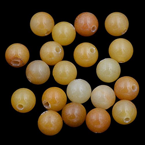 AD Beads Natural Gemstone 10mm Round Loose Beads Big Hole 2mm Sized 30pcs (Yellow Aventurine) - color: Yellow Aventurine