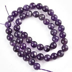Genuine Amethyst Beads Round 12mm Semi Precious Gemstone Beads for Jewelry Making 32pcs - color: Amethyst, size: 12mm