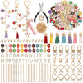 Koruhi 418pcs Charms Lip Gloss Keychain Making Kit,Cute Gold DIY Keychain Supplies Including Organizer Box,Pliers, Tassels, Enamel Letter Charms,Complete Key Chain Kits for DIY Craft Gifts(418, Gold)