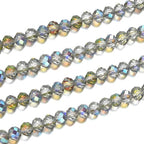 500pcs Czech Faceted Rondelle Crystal Glass Loose Beads 4mm Small Tiny Spacer Bulk Green Red Shimmer for DIY Craft Jewelry Making CCR437 - color: Green Red Shimmer, size: 4mm (0.16") - 500pcs