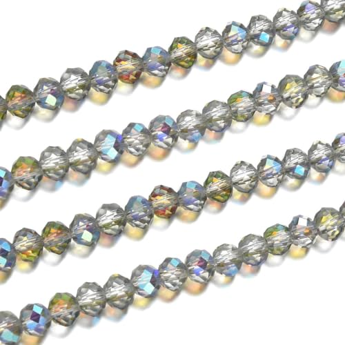 500pcs Czech Faceted Rondelle Crystal Glass Loose Beads 4mm Small Tiny Spacer Bulk Green Red Shimmer for DIY Craft Jewelry Making CCR437 - color: Green Red Shimmer, size: 4mm (0.16") - 500pcs