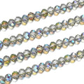 500pcs Czech Faceted Rondelle Crystal Glass Loose Beads 4mm Small Tiny Spacer Bulk Green Red Shimmer for DIY Craft Jewelry Making CCR437 - color: Green Red Shimmer, size: 4mm (0.16") - 500pcs