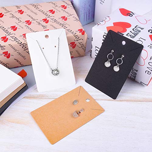 MIAHART 150 Set Earring Cards, Earring Display Cards with Self-Sealing Bags for Stud Earrings Dangle Earring Holder Card for Selling (White, Black, Kraft) - color: Multicolor