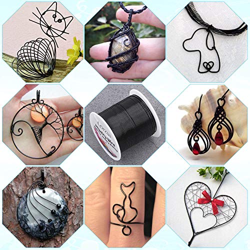 anezus 20 Gauge Jewelry Wire, 28 Yards Craft Wire Tarnish Resistant Copper Beading Wire for Jewelry Making Supplies and Crafting(Black) - color: Black