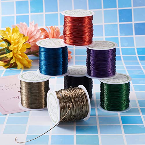 Pandahall 60 Feet Tarnish Resistant Copper Wire 22 Gauge Jewelry Beading Craft Wire for Jewelry Making (Marine Blue)