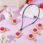 Cheriswelry Cup Cake Resin Pendants Lovely Food Sweet Dessert Dangle Charms Links Hanging Ornament with Metal Loop Fruit Pendants for Key Chains Bracelet Necklace Jewelry Making - color: Strawberry Cake