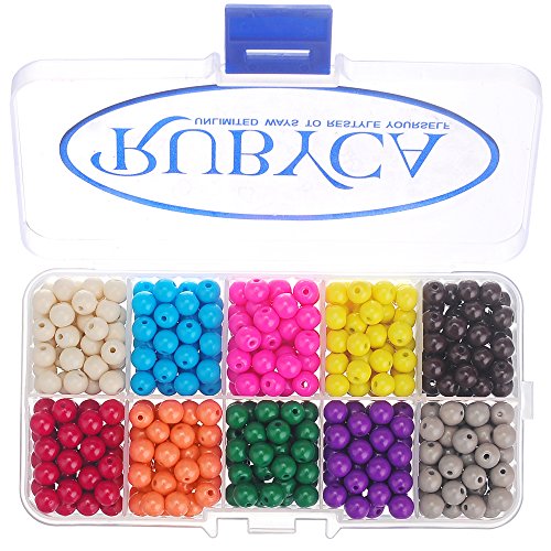 RUBYCA Opaque Painted Druk Czech Glass Beads for Jewelry Making 6mm, Mixed Colors w/Container Box - color: Opaque Mixed Colors #2, size: 6mm