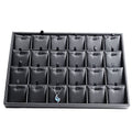 Oirlv Black Leather 24 Grid Jewelry Insert Tray Necklace Pendant Display Tray Jewelry Drawer Organizer（Pack of 1） - style: P017006