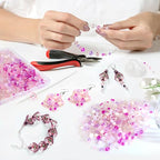 TOAOB 1000pcs Briolette Crystals Glass Beads 4mm 6mm 8mm Rondelle Faceted Spacer Beads Pink Loose Beads for Bracelets Necklace Earrings Jewelry Making - color: Pink