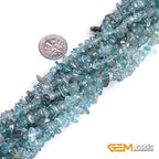 GEM-Inside Crystal Stone Chips for Jewelry Making Genius Gemstone Freeform Loose Beads with Hole for Bracelet Necklace Making Adults 34" (Apatite, 7-8mm) - color: Apatite