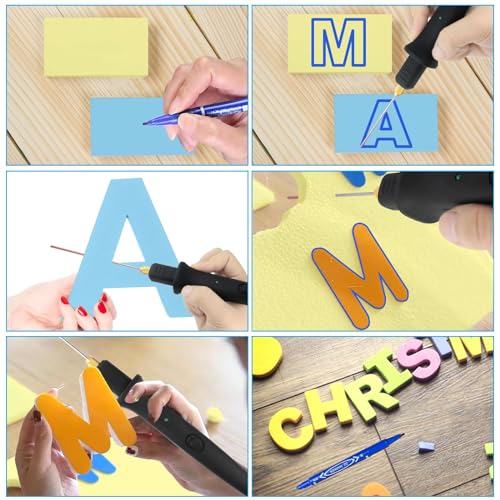 8 In 1 Foam Cutter Electric Cutting Machine Pen Tools Kit 100-240V /18W Hot Wire Foam Cutter Kit Styrofoam Cutting Pen For Polyethylene Eva Foam Carving Crafts