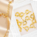 Spring Clasps Sterling Silver with Open Jump Rings Gold Necklace Clasps and Closures for Jewelry Making,Made in Italy - color: 3gold, size: 0.31inch