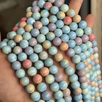 MJDCB Natural Stone Beads 10mm 35pcs Round Rainbow Stone Loose Gemstone Bead Charms for Jewelry Making Bracelet Necklace Earring Pendant - color: Rainbow Stone, size: 10mm