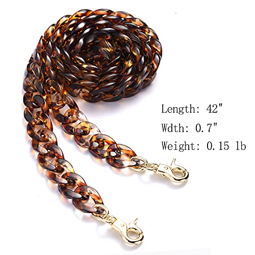 Aumey Clear White Black Brown Acrylic Chain Clutch Purse Strap Handles Bag Handbag Purse Replacement Chains 40 Inches - color: multicolored2