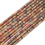Natural Picasso Jasper Heishi Spacer Beads Loose Semi Precious Flat Round Gemstone Disc Shape Stone for Beading Jewelry Making 4x2mm 15.5" - color: Picasso Jasper