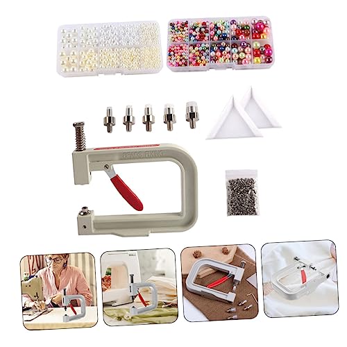 LIFKOME Portable Pearl Hand Press Beading Tool Pearl Setting Tool Set Rivet Fixing Machine for DIY Craft