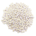 500PCS 4x7mm Acrylic Letter Beads H for Friendship Bracelets Jewelry Making, White Round Flat Acrylic with Golden Alphabet Beads for DIY Crafts Bracelets Necklaces Key Chains Phone Lanyard - color: H(Golden on White)