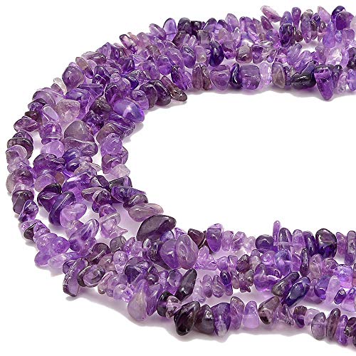 PLTbeads 5-8mm Natral Healing Gemstone Waist Bracelets Necklace Kit Irregular Stone DIY Crafts Design Jewelry Making 1 Strand per Bag Approxi 34 inch (Amethyst Chips) - color: Amethyst Chips